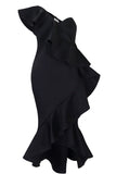 One Shoulder Ruffled Mermaid Party Cocktail Dress
