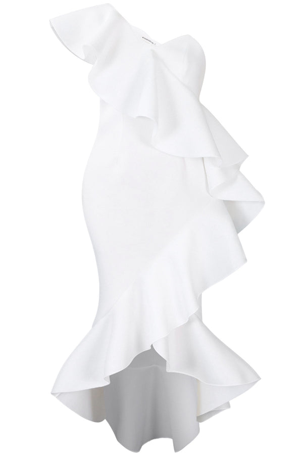 One Shoulder Ruffled Mermaid Party Cocktail Dress