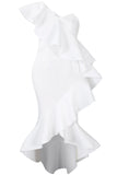 One Shoulder Ruffled Mermaid Party Cocktail Dress