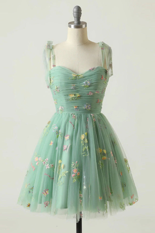 Short A-Line Tulle Sweetheart Graduation Homecoming Dress