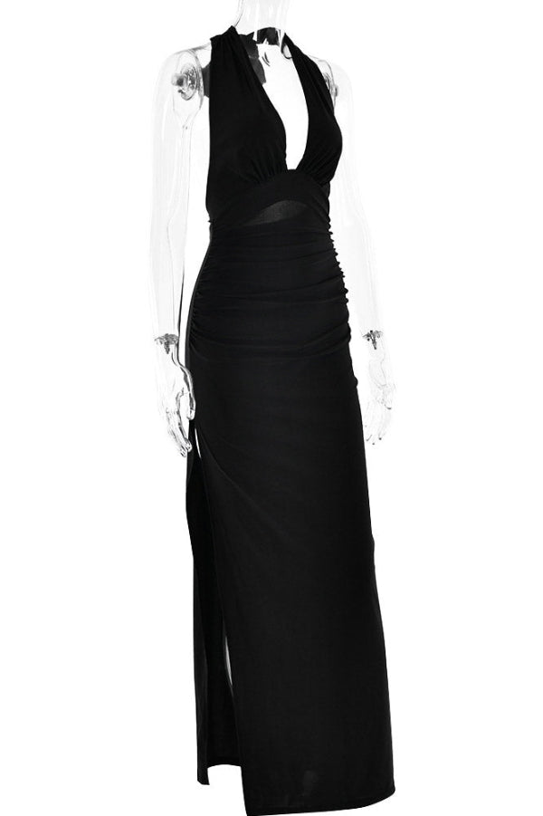 Sexy Backless Halter Evening Gown Prom Dress