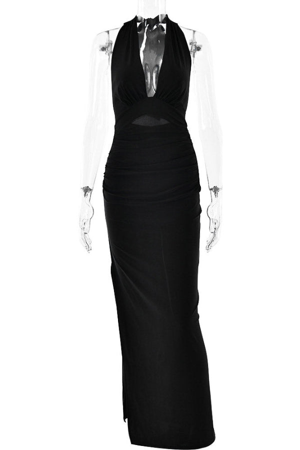 Sexy Backless Halter Evening Gown Prom Dress