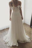 Elegant White Off Shoulder Sweetheart Prom Gown