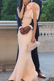 One Shoulder Mermaid Ruffled Long Evening Prom Dress
