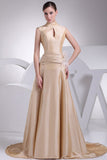 Champagne Cut Out Wedding Ball Gown