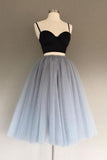 A-Line Two Pieces Fit And Flare Homecoming Party Dress