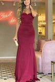 Chic Burgundy Sweetheart Mermaid Formal Dress Evening Gown