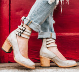 Fashion Thick Heel High Heel Three Breasted Shoes