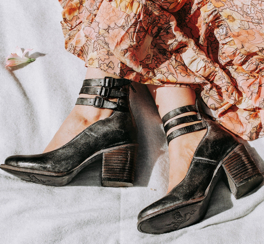 Fashion Thick Heel High Heel Three Breasted Shoes