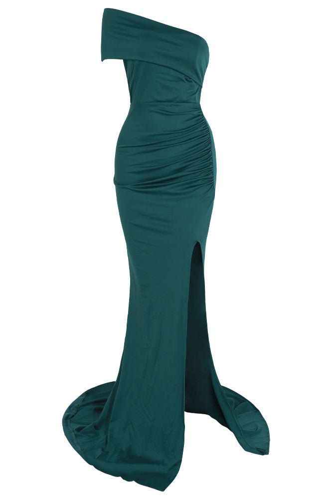 Full Length Dark Green Mermaid Formal Dress Evening Gown