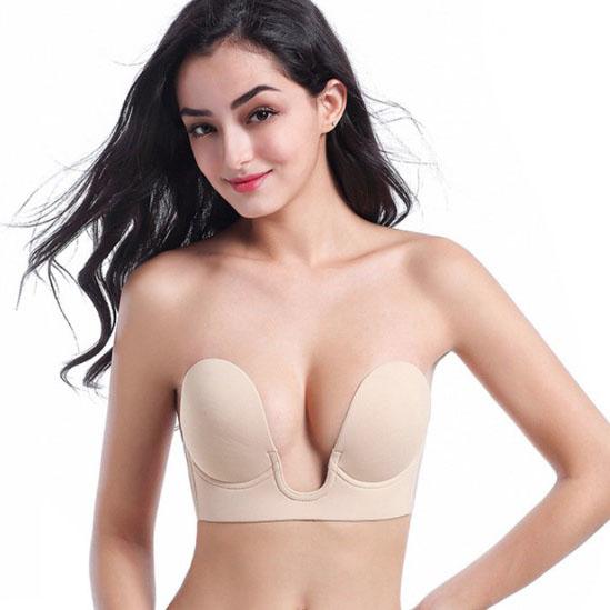 Invisible Nude Silicone One-piece Push Up Strapless Bra