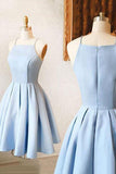 Light Sky Blue A-line Cocktail Homecoming Dress