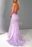 Lilac Spaghetti Straps Appliques Criss-Cross Strap Bridesmaid Prom Dress Dresses