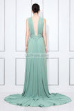 Chic Mint Ruffled A-line Bridesmaid Prom Dress