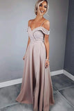 Off-the-Shoulder Spaghetti Straps A-line Prom Dress