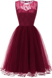 Dark Navy Sleeveless Tulle A-Line Homecoming Party Dress