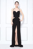 Sexy Black Halter Cut Out Thigh-high Slit Prom Dress