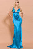 Sexy Dark Green Backless Evening Dresses