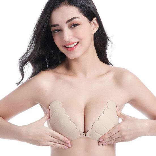 Sexy Invisible Nylon Push-up Bra Shell Shaped One-pieces Bra