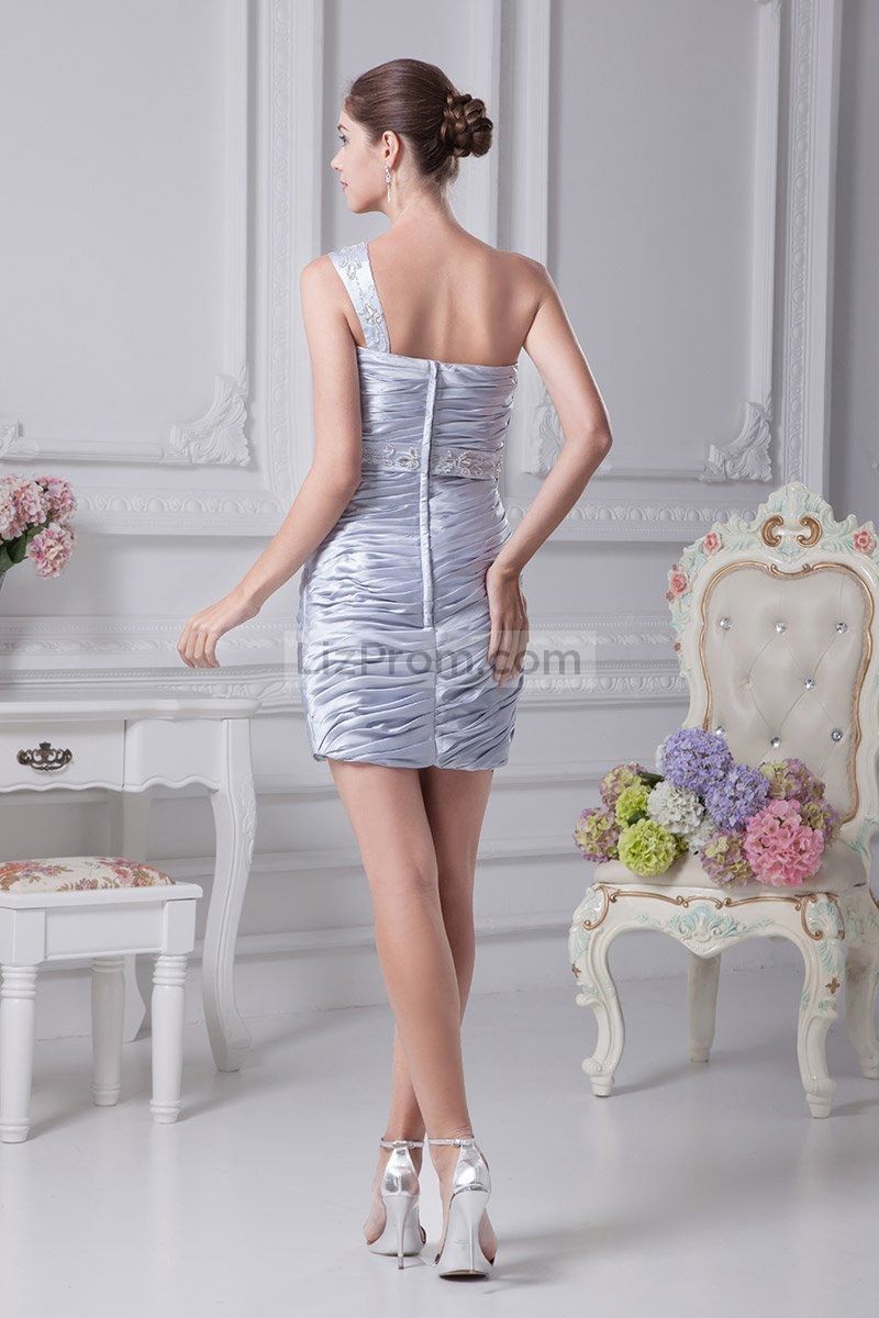 Silver One Shoulder Bodycon Sexy Prom Dress