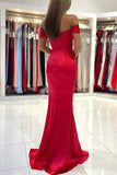 Off-the-shoulder Sexy Red Ruffled Prom Dress Evening Gown