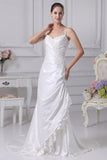 Ivory Embroidered Spaghetti Straps Wedding Dress