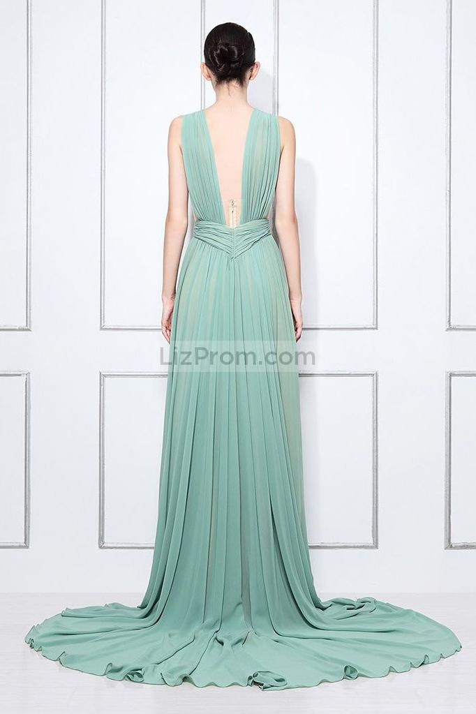 Chic Mint Ruffled A-line Bridesmaid Prom Dress