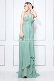 Chic Mint Ruffled A-line Bridesmaid Prom Dress