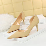 Dark Green Stiletto High Heel Pumps Pointed Toe Shoes